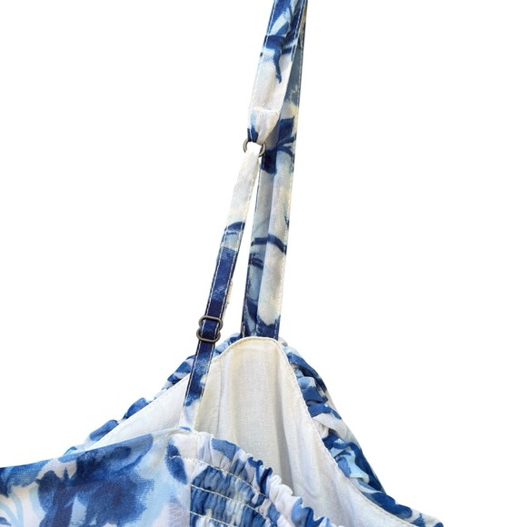 Abercrombie & Fitch Romantic Blue Floral Maxi Dress Cottagecore Summer M - Picture 4 of 13